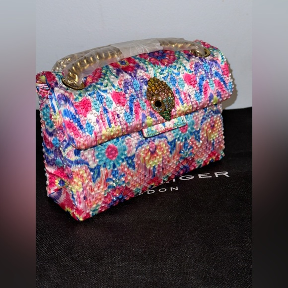 NWT KURT GEIGER LONDON Matthew Williamson Mini Pink Floral🌺🌹🌷🌺🪷Shoulder Bag - Picture 2 of 14